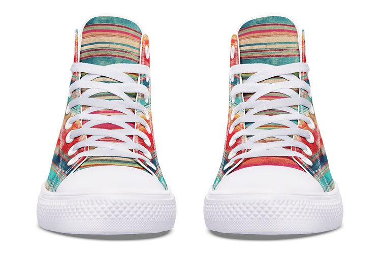 Grunge Sunset Serape High Tops ( Black or White Sole )