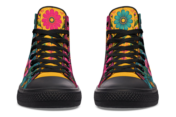 Corazón Y Calacas High Tops ( Black or White Sole )