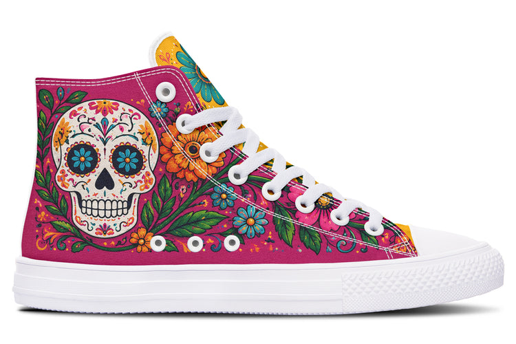 Corazón Y Calacas High Tops ( Black or White Sole )