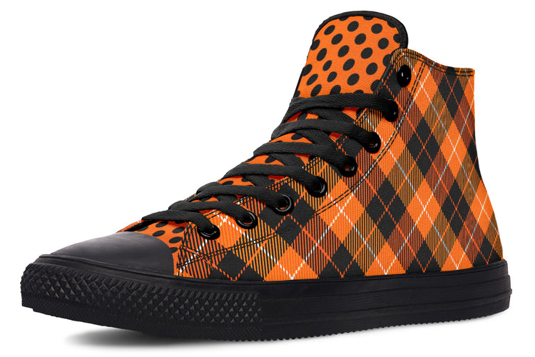 Halloween Argyle High Tops ( Black or White Sole )