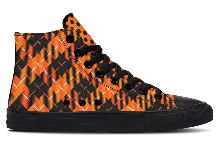 Halloween Argyle High Tops ( Black or White Sole )