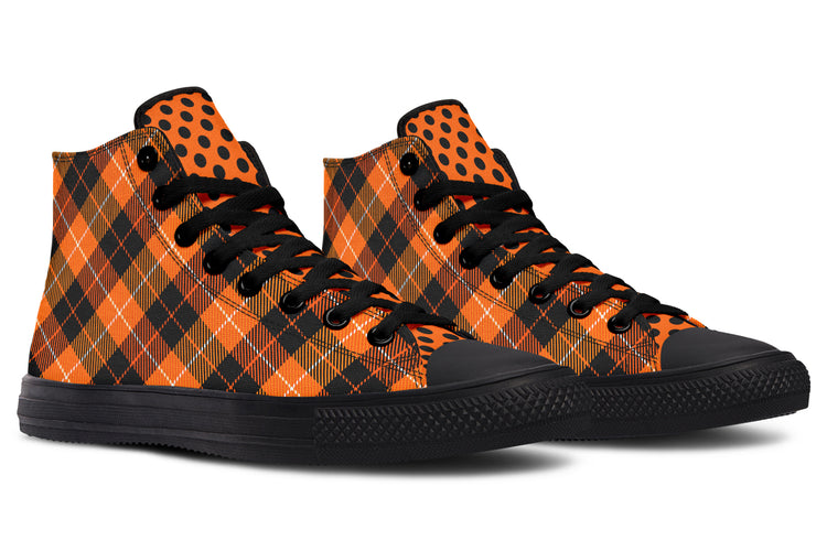 Halloween Argyle High Tops ( Black or White Sole )