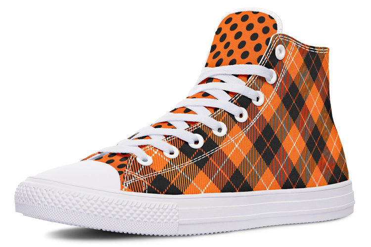 Halloween Argyle High Tops ( Black or White Sole )