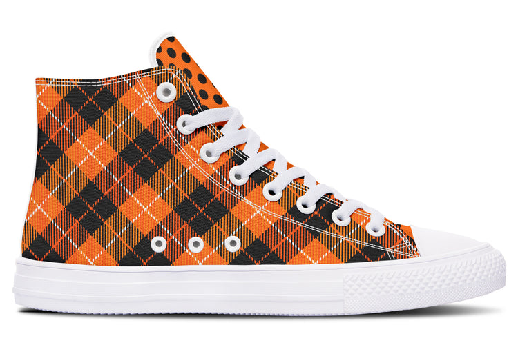 Halloween Argyle High Tops ( Black or White Sole )