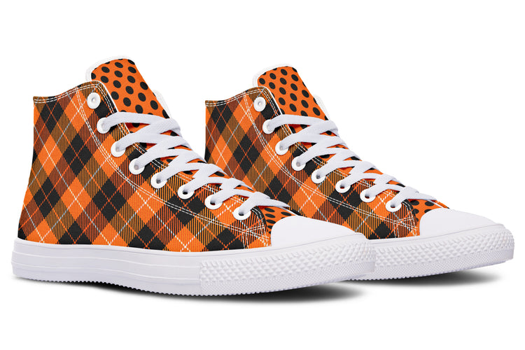 Halloween Argyle High Tops ( Black or White Sole )