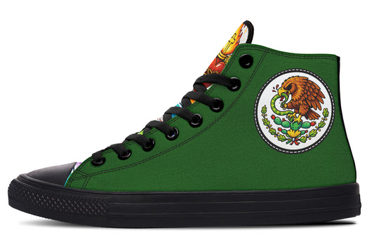 Mexican Flag Eagle Sacred Heart Serape Hightops