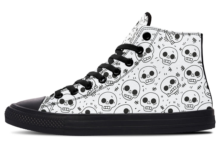 Nervous Skull High Tops ( Black or White Sole )