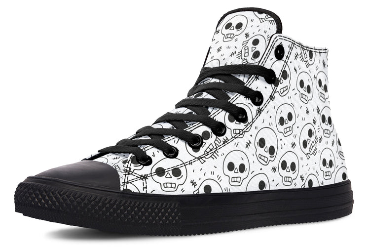 Nervous Skull High Tops ( Black or White Sole )