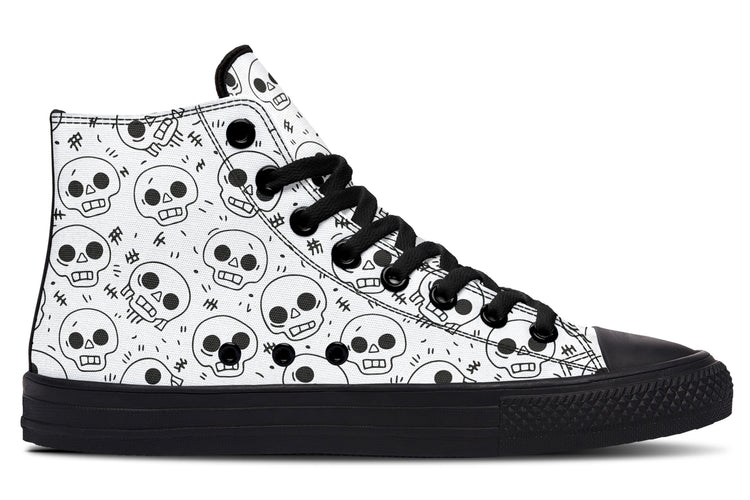 Nervous Skull High Tops ( Black or White Sole )