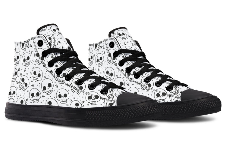 Nervous Skull High Tops ( Black or White Sole )