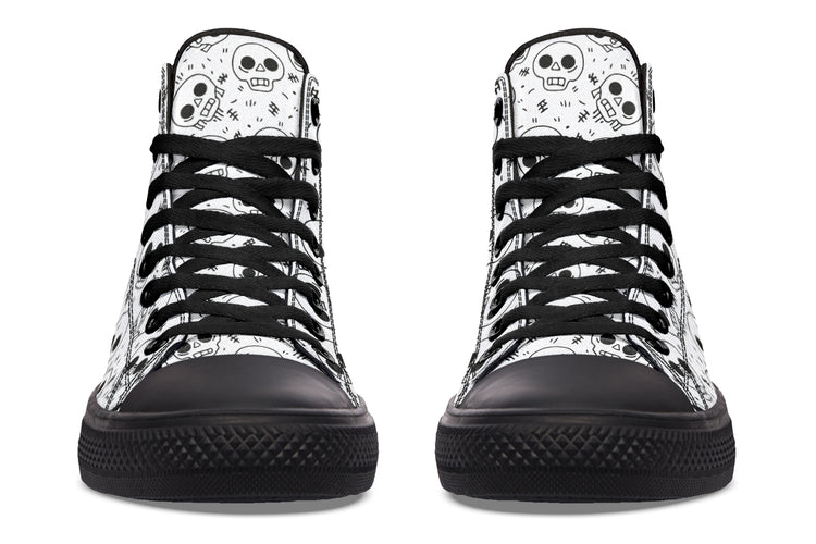 Nervous Skull High Tops ( Black or White Sole )