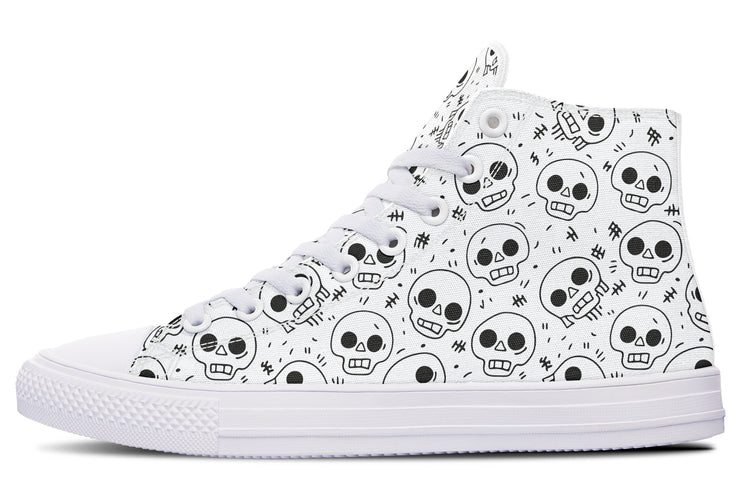 Nervous Skull High Tops ( Black or White Sole )