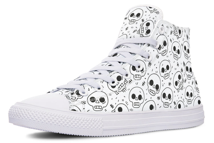 Nervous Skull High Tops ( Black or White Sole )