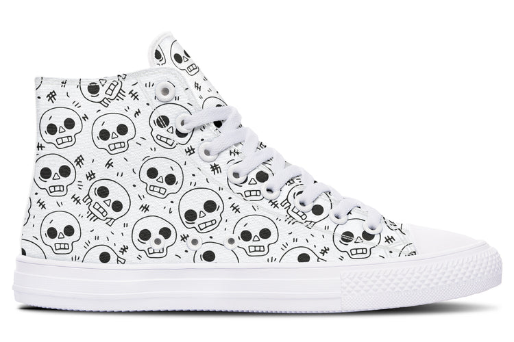 Nervous Skull High Tops ( Black or White Sole )