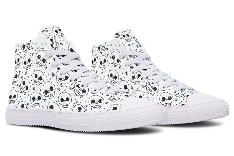 Nervous Skull High Tops ( Black or White Sole )