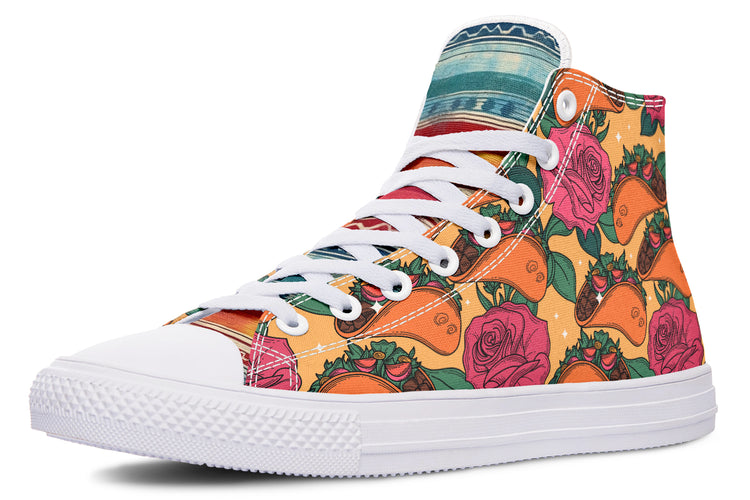 Tacos Y Rosas High Tops ( Black or White Sole )