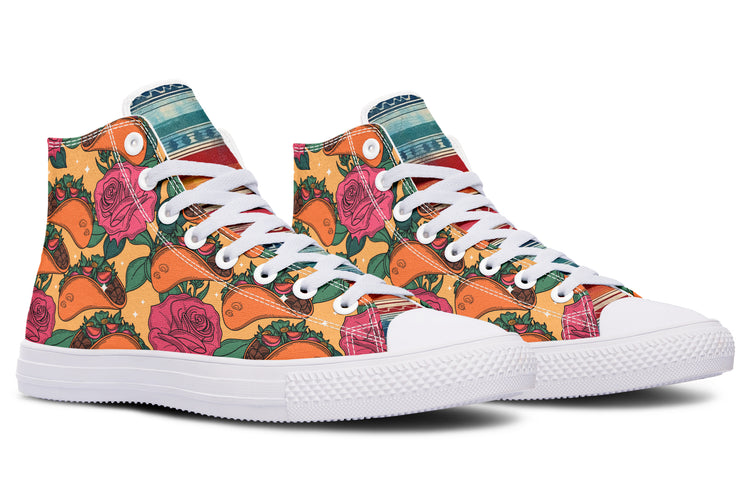 Tacos Y Rosas High Tops ( Black or White Sole )