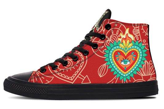 MEN'S Raza Corazon Vday High Tops ( Black or White Sole )