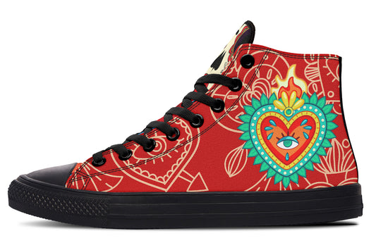 WOMEN'S Raza Corazon Vday High Tops ( Black or White Sole )