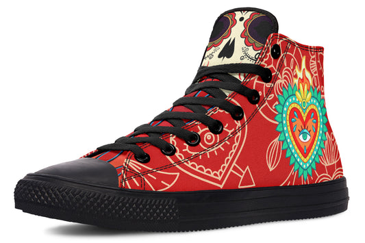WOMEN'S Raza Corazon Vday High Tops ( Black or White Sole )