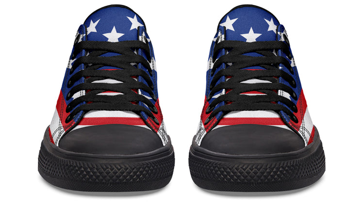 American Flag Large Low Tops ( Black or White Sole )