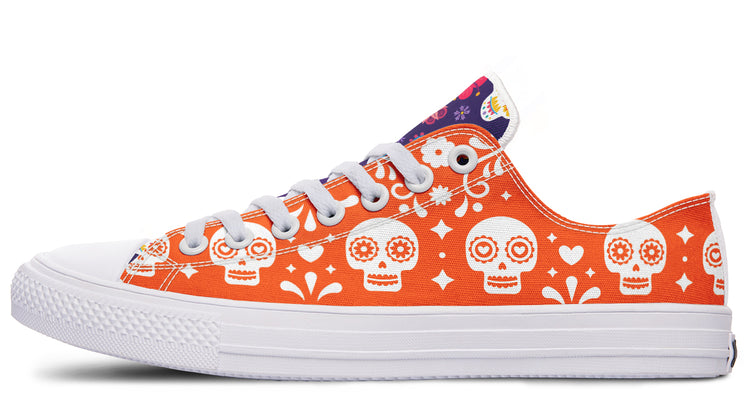 Dia de los Muertos Low Tops ( Black or White Sole )