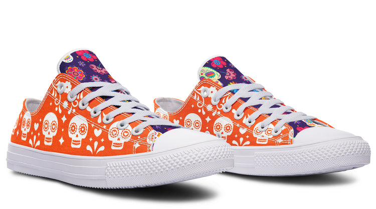 Dia de los Muertos Low Tops ( Black or White Sole )