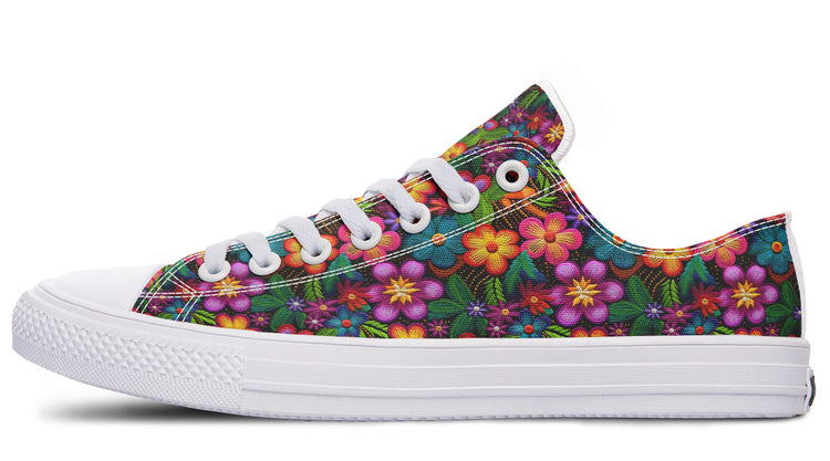 Las Flores Low Tops ( Black or White Sole )