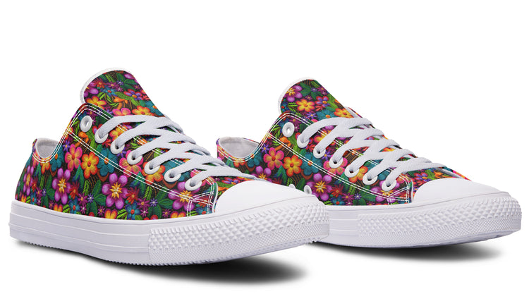 Las Flores Low Tops ( Black or White Sole )