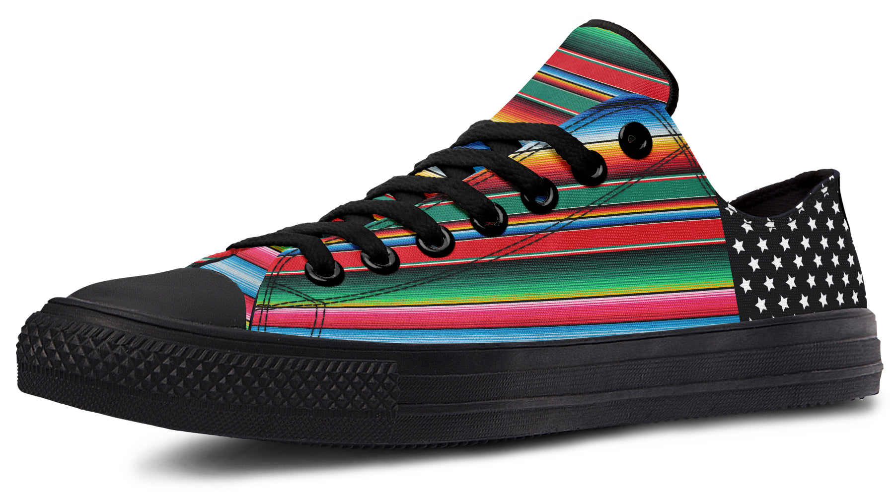 Drag Racing Maroon Flag Low Tops Black