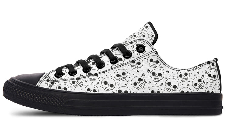 Nervous Skull Low Tops ( Black or White Sole )