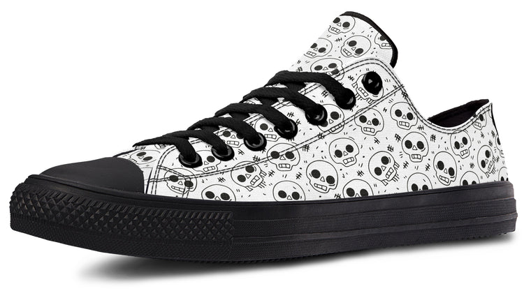 Nervous Skull Low Tops ( Black or White Sole )