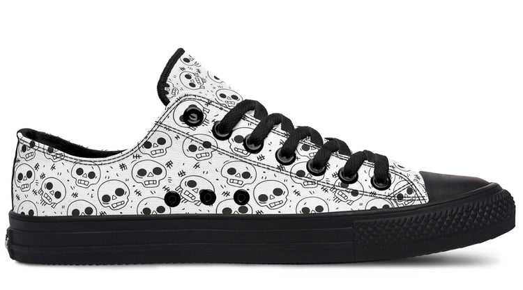 Nervous Skull Low Tops ( Black or White Sole )