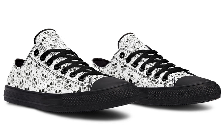 Nervous Skull Low Tops ( Black or White Sole )