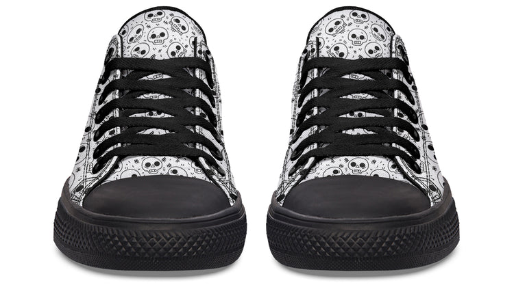 Nervous Skull Low Tops ( Black or White Sole )