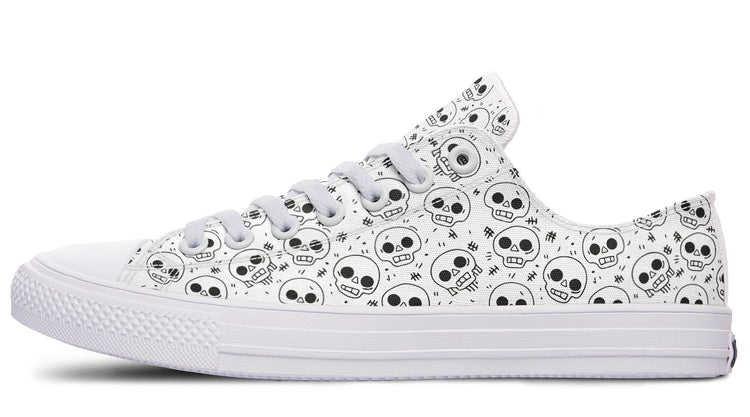 Nervous Skull Low Tops ( Black or White Sole )