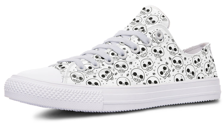 Nervous Skull Low Tops ( Black or White Sole )