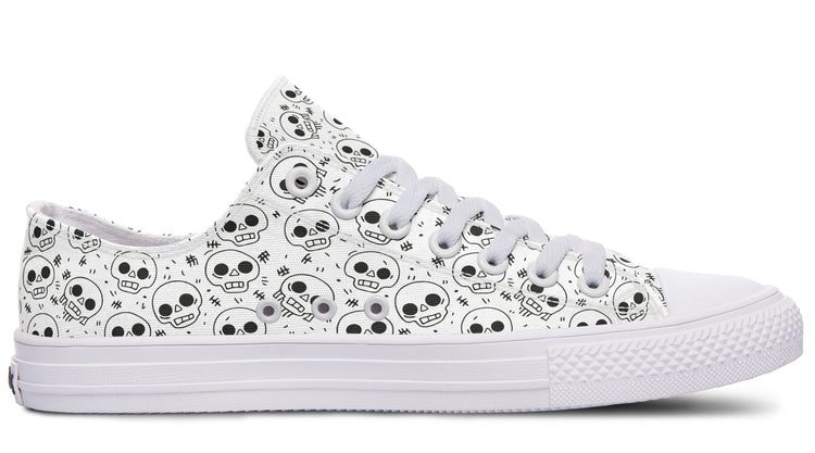 Nervous Skull Low Tops ( Black or White Sole )