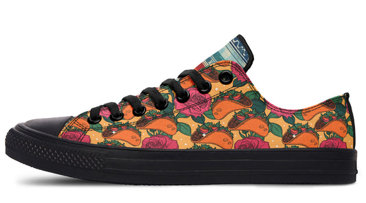 Tacos Y Rosas Low Tops ( Black or White Sole )