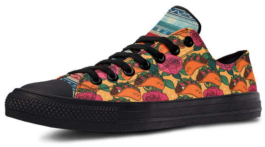 Tacos Y Rosas Low Tops ( Black or White Sole )