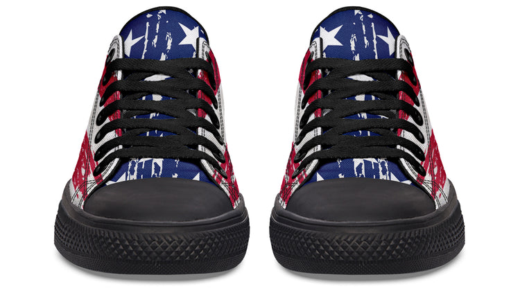 Vintage Flag Large Low Tops ( Black or White Sole )