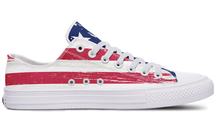 Vintage Flag Large Low Tops ( Black or White Sole )