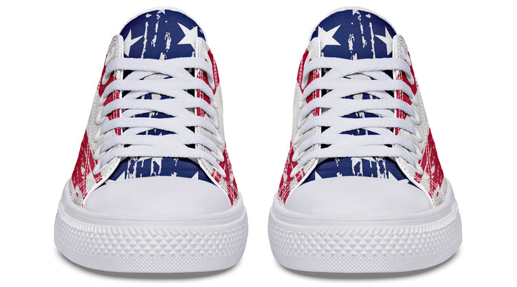 Vintage Flag Large Low Tops ( Black or White Sole )