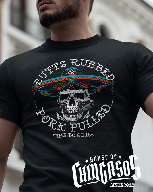 Butts Rubbed & Pork Pulled OG BBQ Grilling Tee