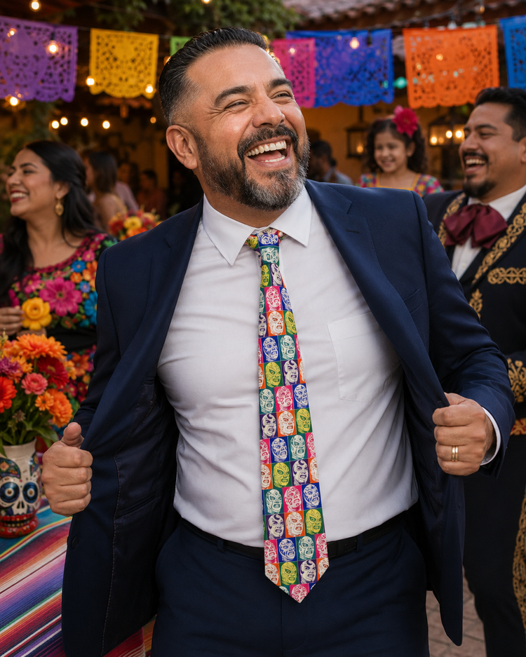 Neon Luchadores Necktie