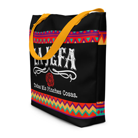 All-Over Print La Jefe Todas Mis Pinches Cosas Large Tote Bag