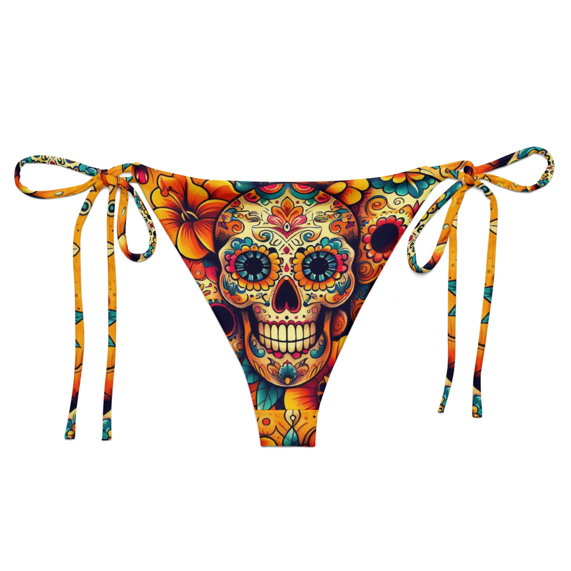 Del Sol sugar Skulls - String Bikini Bottom – House Of Chingasos