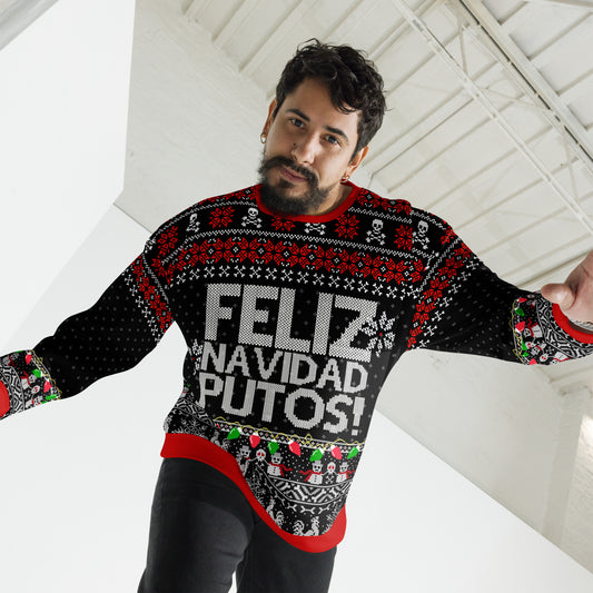 Premium Fleece-lined FELIZ NAVIDAD PUTOS Sweatshirt