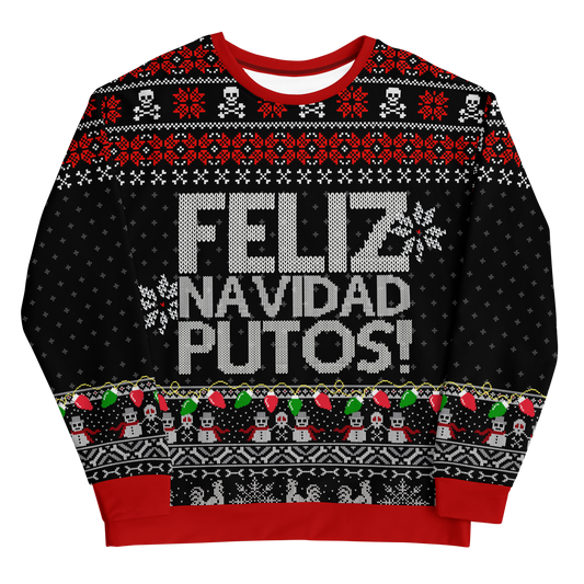 Premium Fleece-lined FELIZ NAVIDAD PUTOS Sweatshirt
