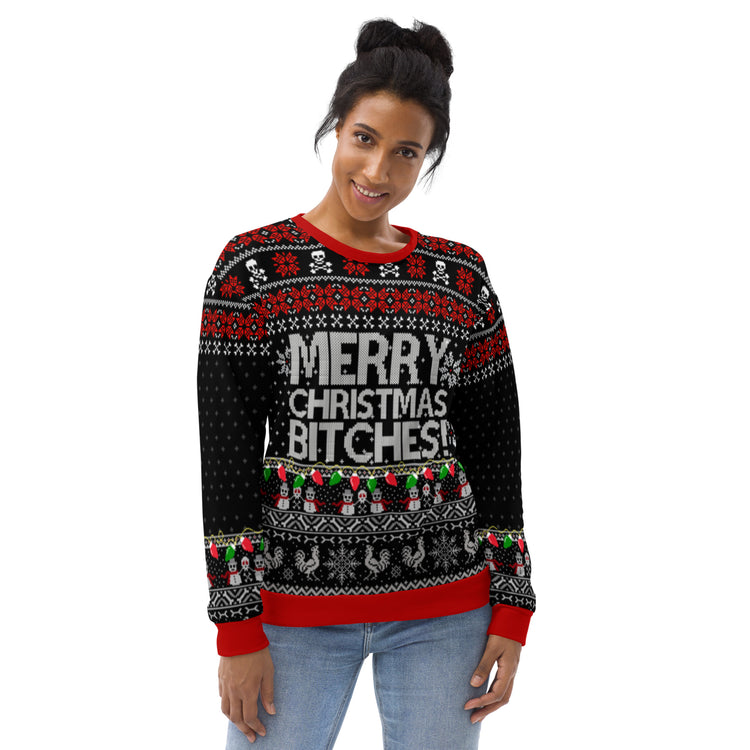 Premium Fleece Merry Christmas B*tches! Pj/ Christmas Sweatshirt